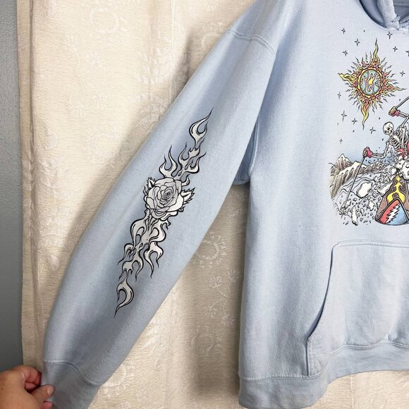 Teton Gravity Grateful Dead Ski Hoodie TGR Intergalactic Skier sweatshirt flawed - Picture 4 of 12